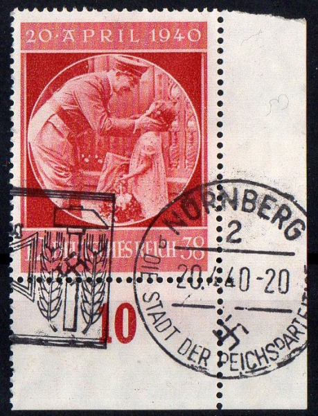 Michel Nr. 744, 51. Geburtstag von Adolf Hitler.